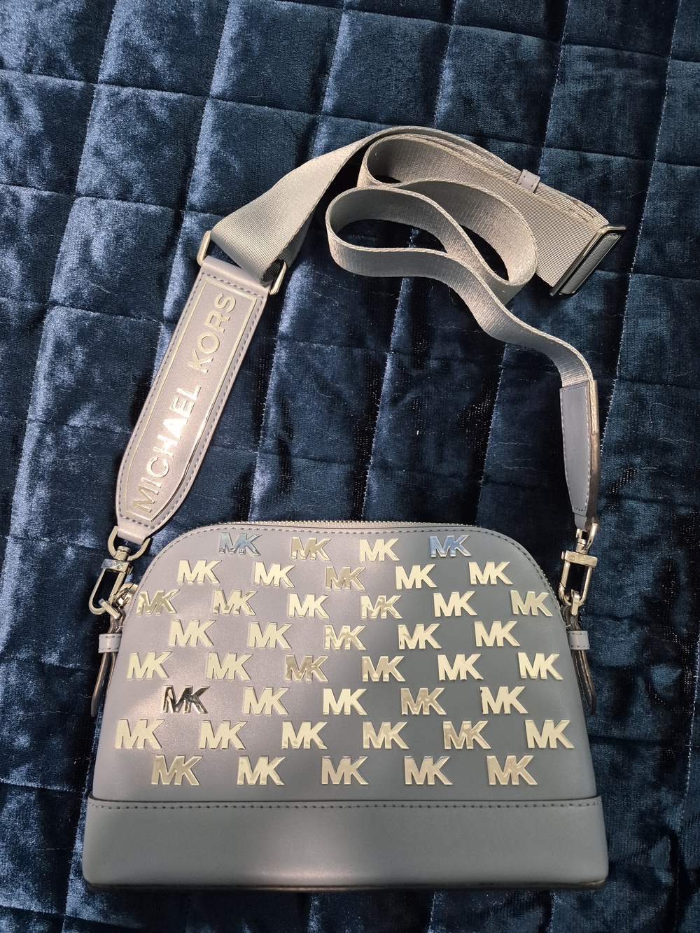 Michael Kors Jet Set Blue Logo-Embellished Crossbody Bag